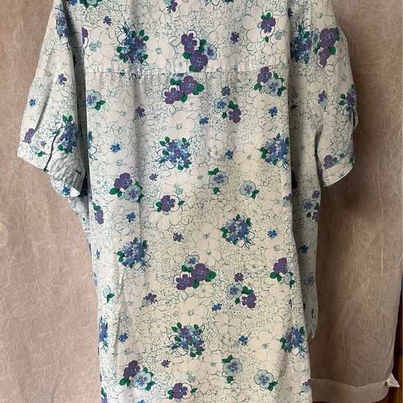 Floral Women's Top - White and Purple - Picture 5 of 9